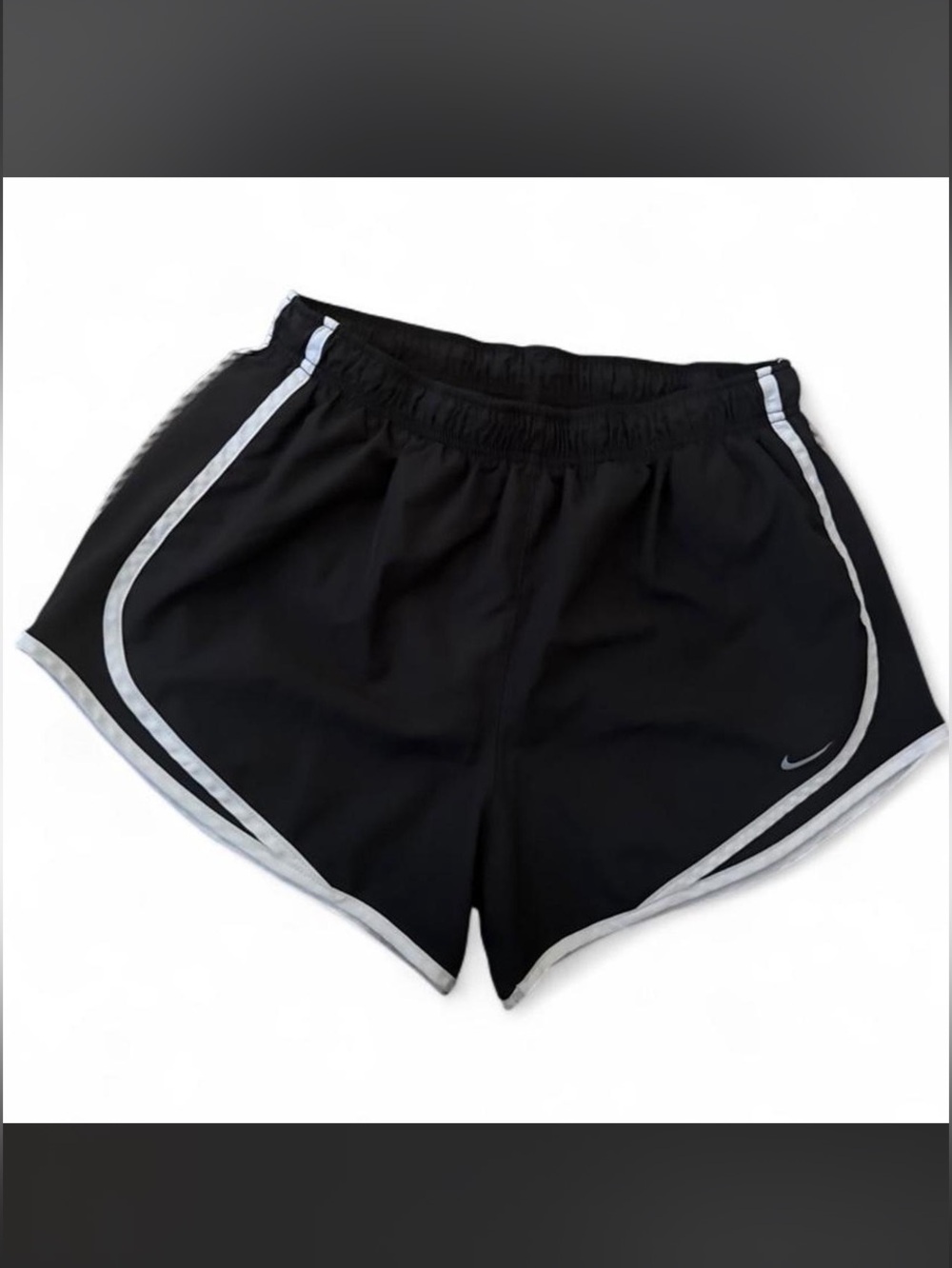Nike Women's Black Athletic Shorts with White Trim